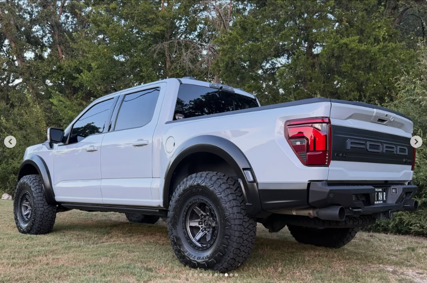 Rear three-quarter view of the featured Raptor