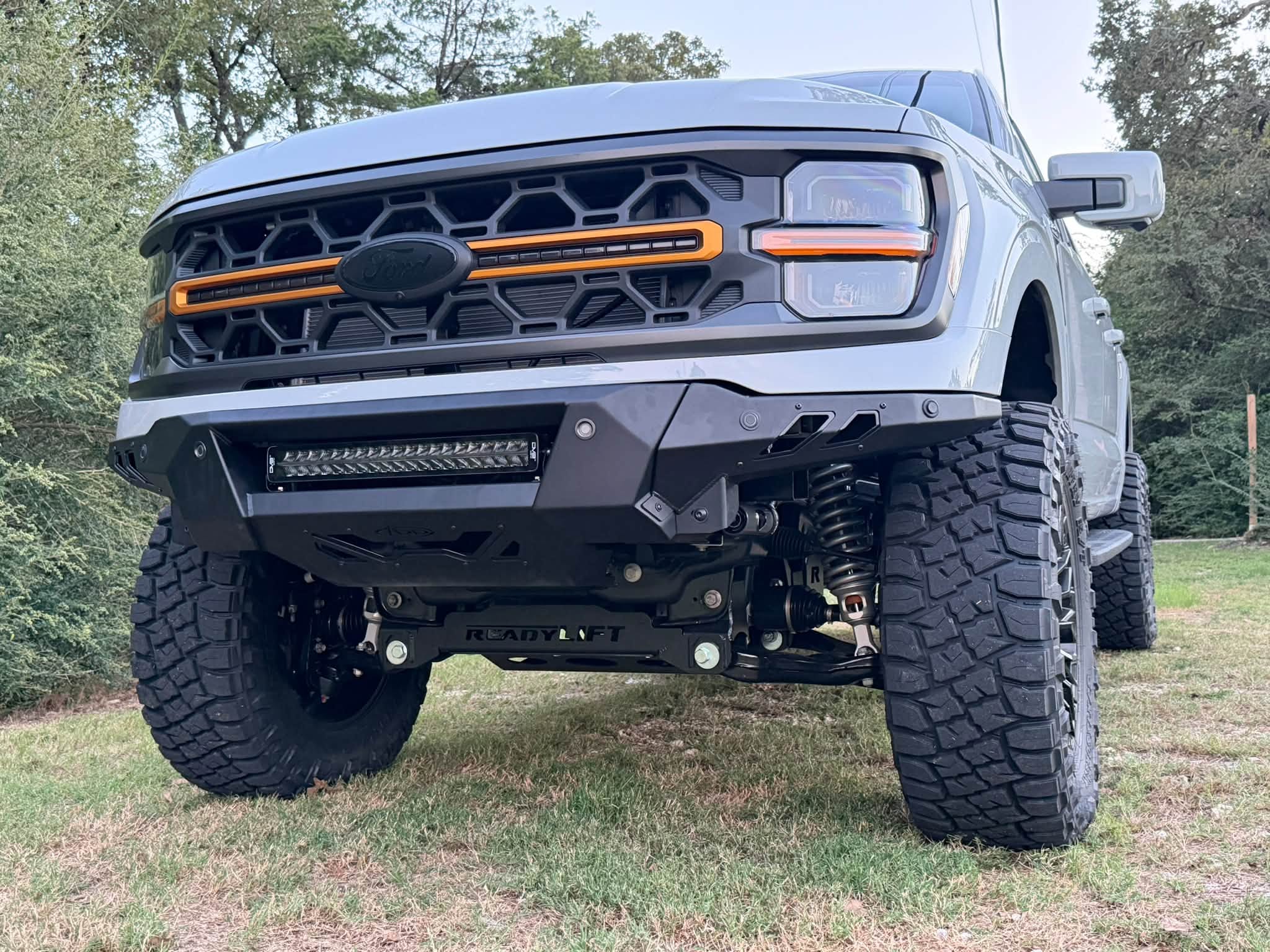 Front view of the Tremor with ADD Black Label bumper and DV8 light bar.